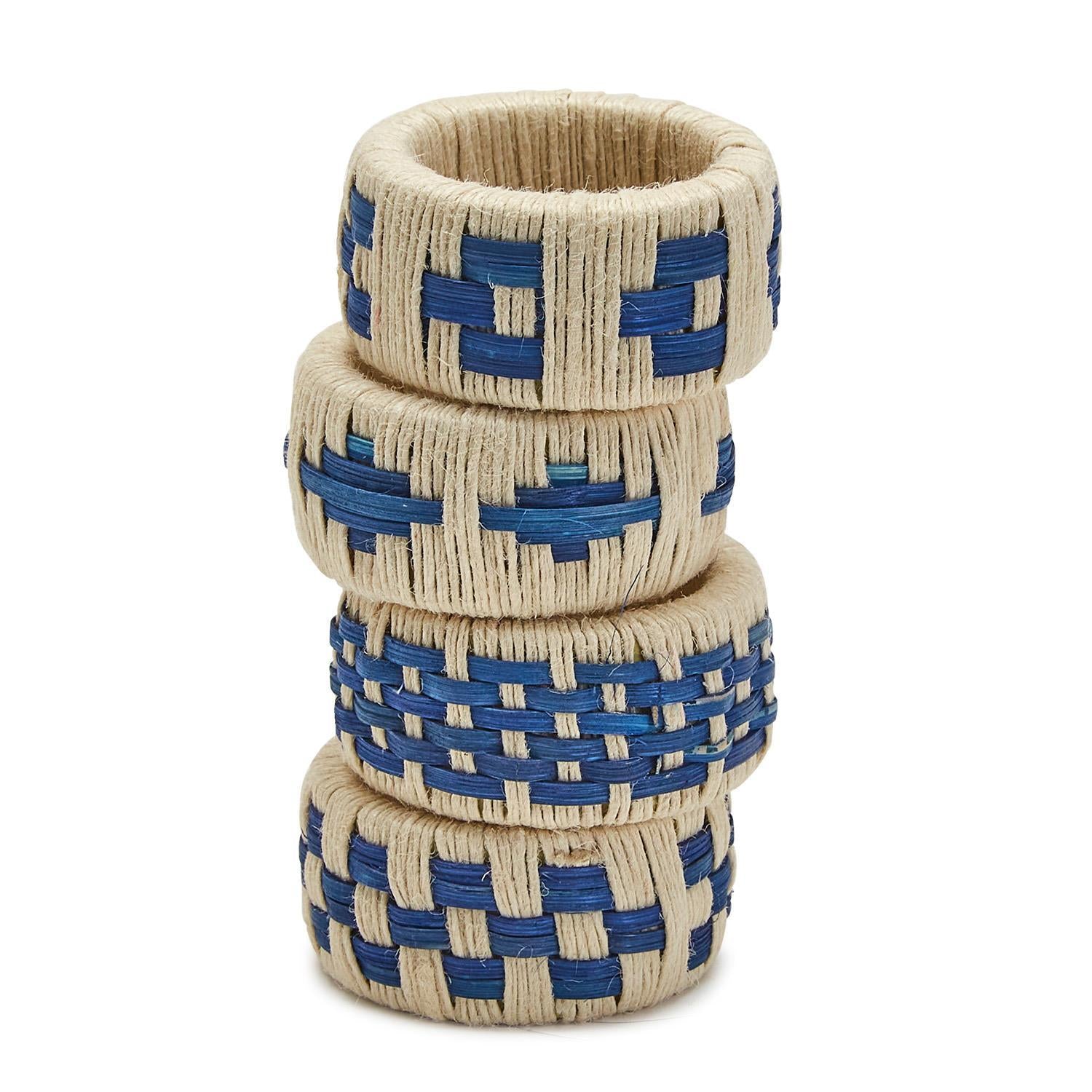 Blue Woven Napkin Rings