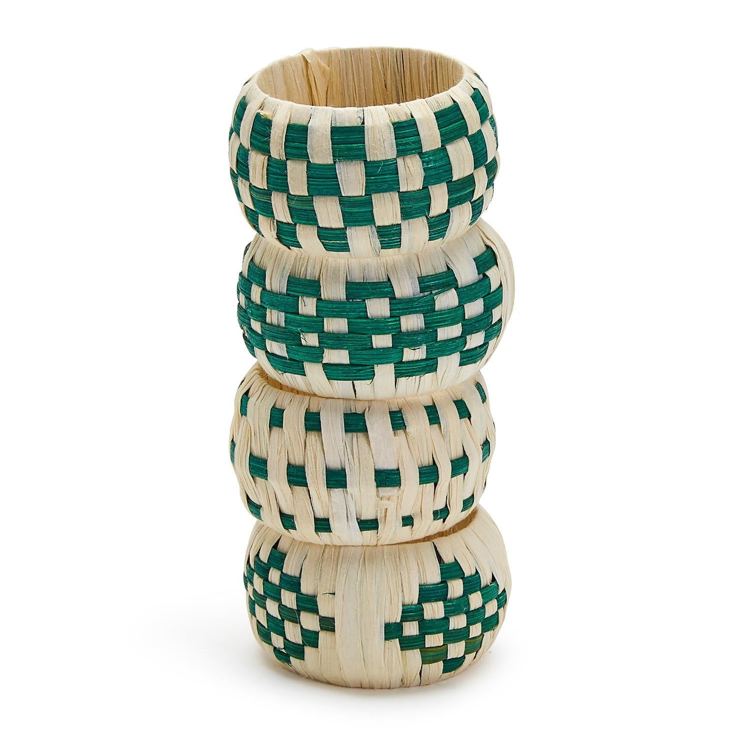 Green Woven Napkin Rings