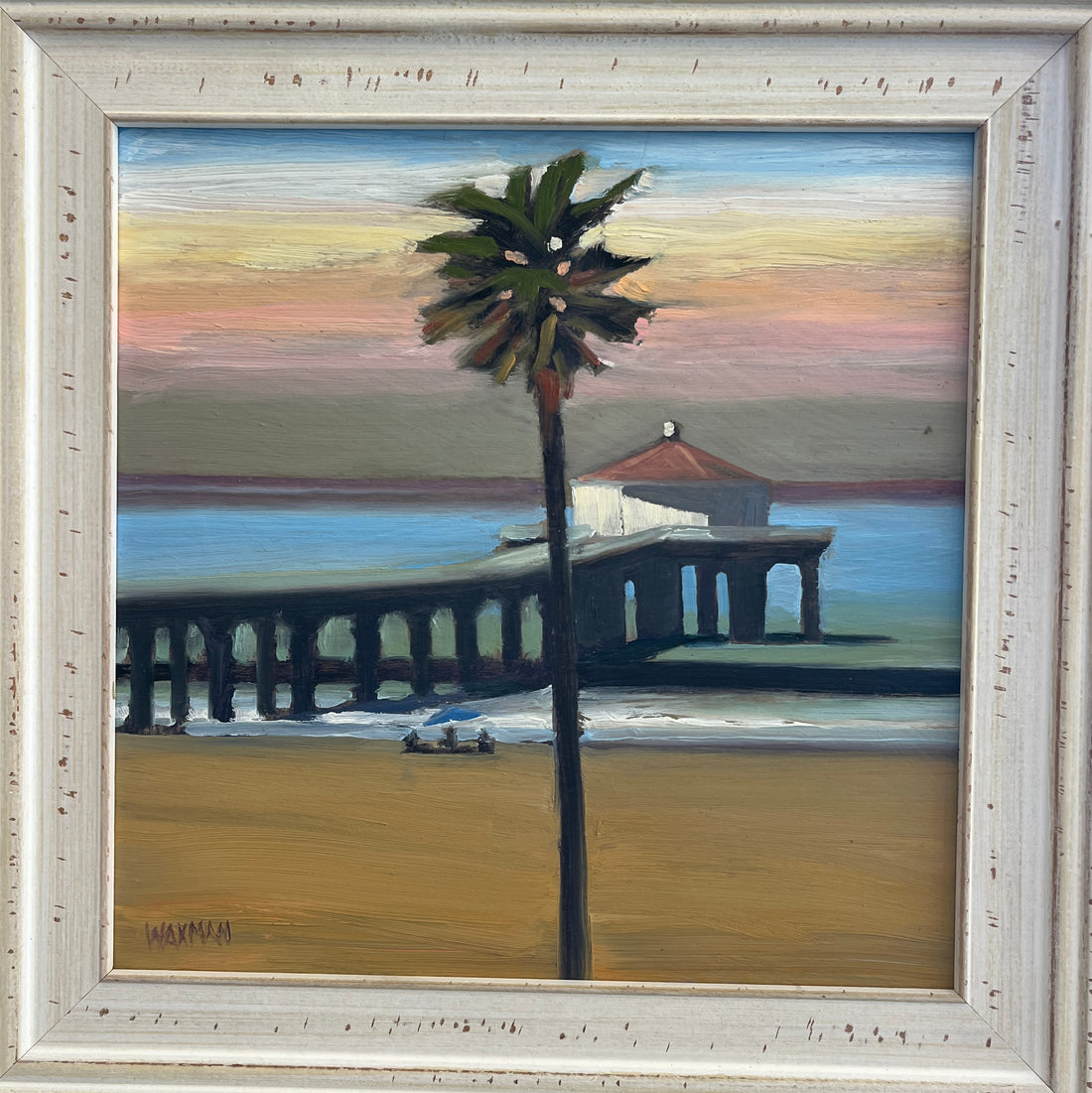 Manhattan Beach Pier at Sunset Original Oil