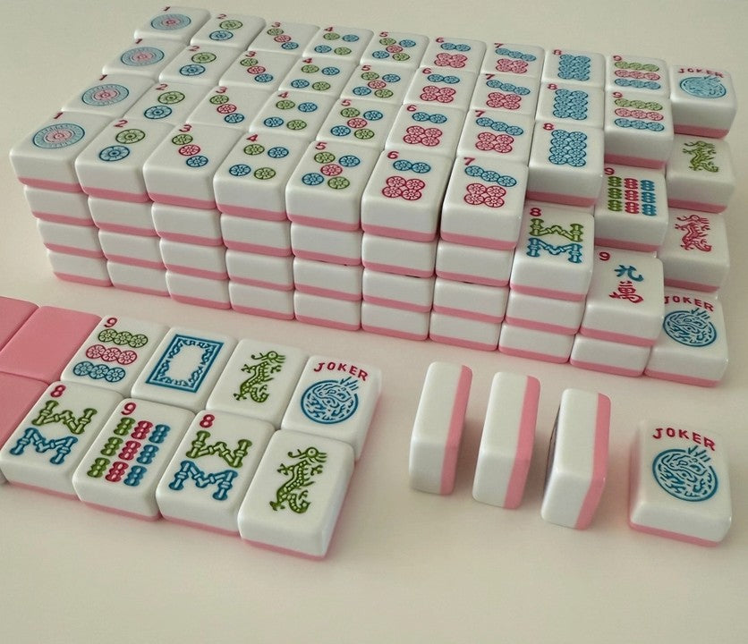 Pink Rose Mahjong Tile Set