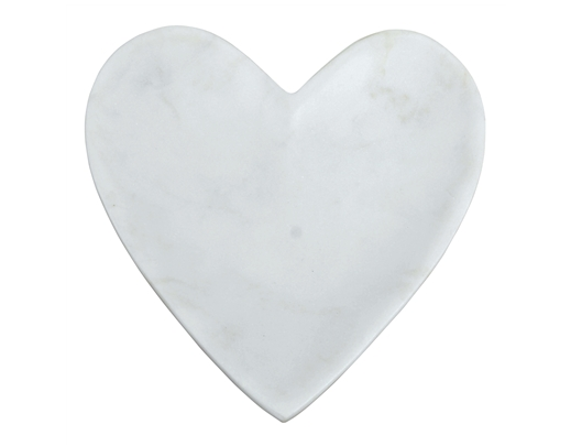 White Marble Heart Dish