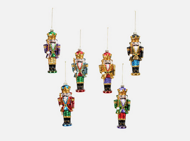 Glass Nutcracker Ornament
