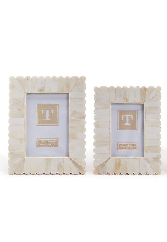 4x6 Scalloped Bone Frame