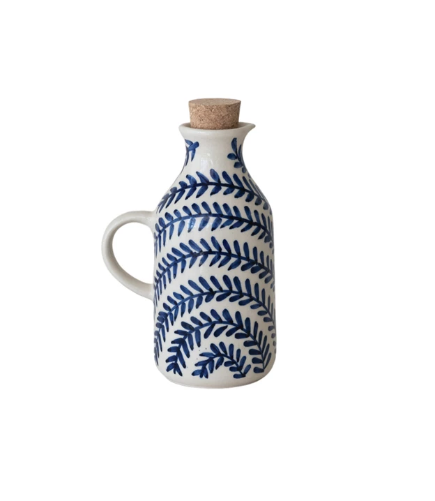 Blue Patterned Oil Cruet