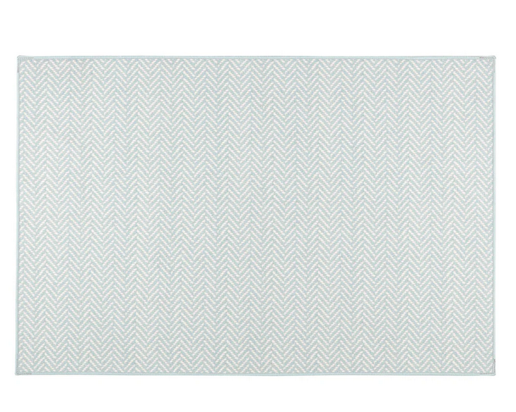 Herringbone Swedish Blue Washable Rug 2x3