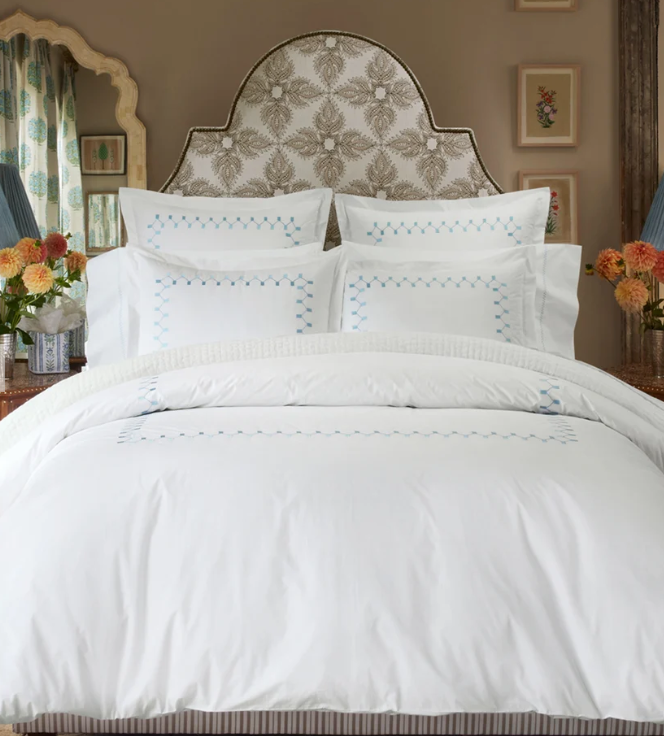 Anketi Light Indigo Border Queen Duvet