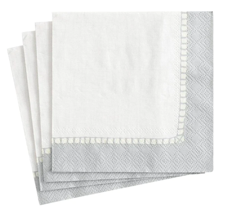 Silver Linen Cocktail Napkin