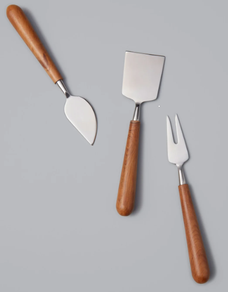 Teak Silver Cheese set