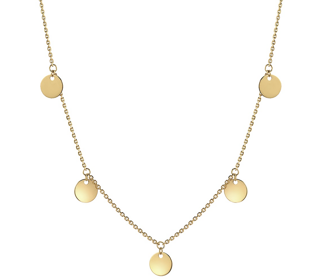 14K Zoe Lev Fringe Discs Necklace
