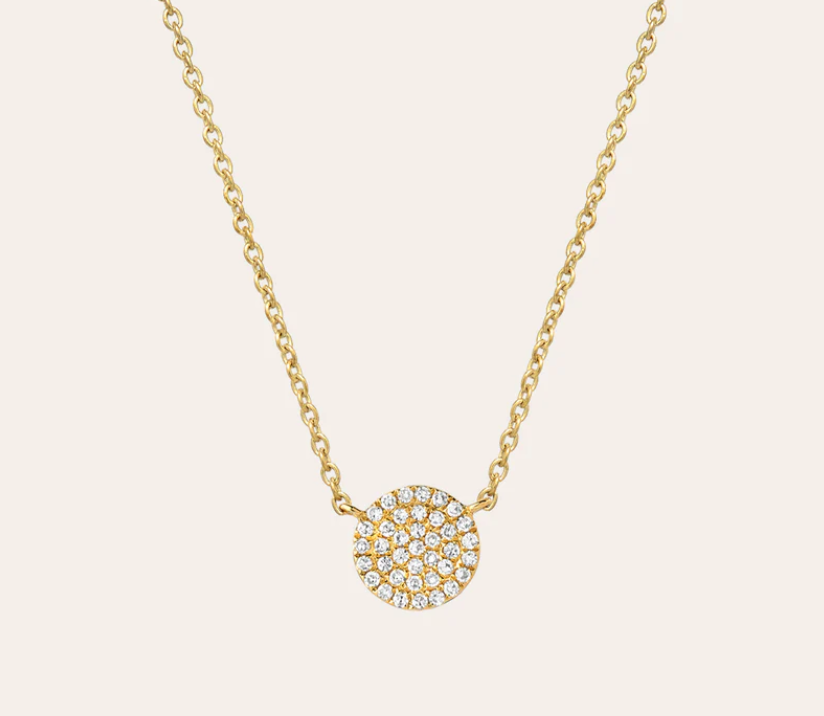 14K Zoe Lev Diamond Disc Necklace