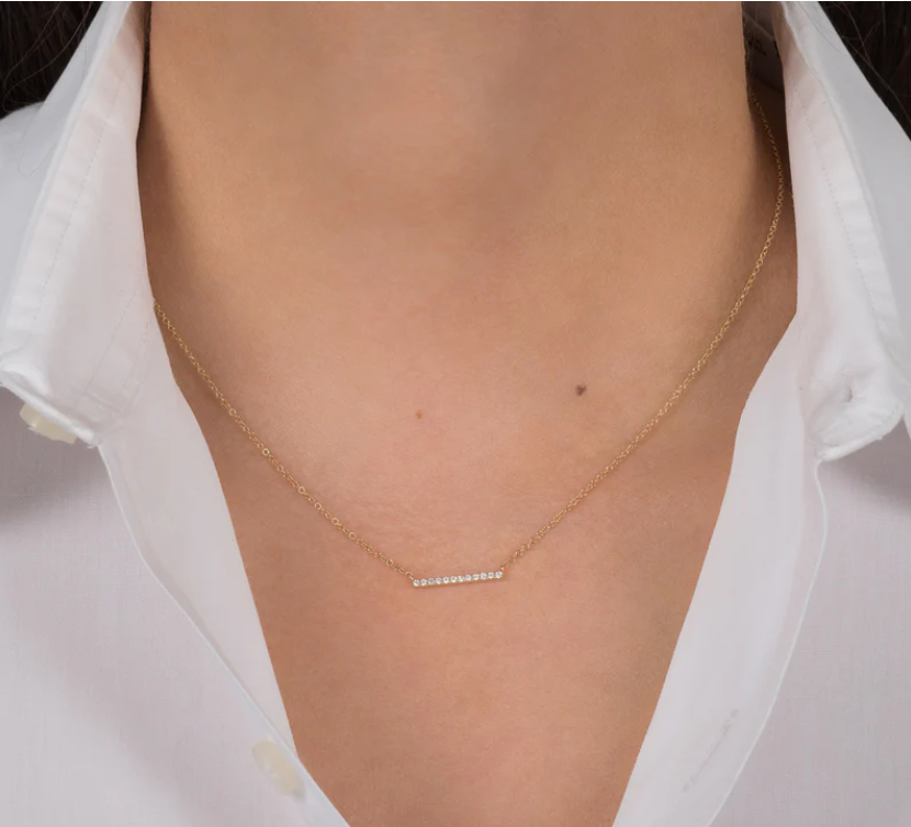 Zoe Lev Diamond Bar Necklace