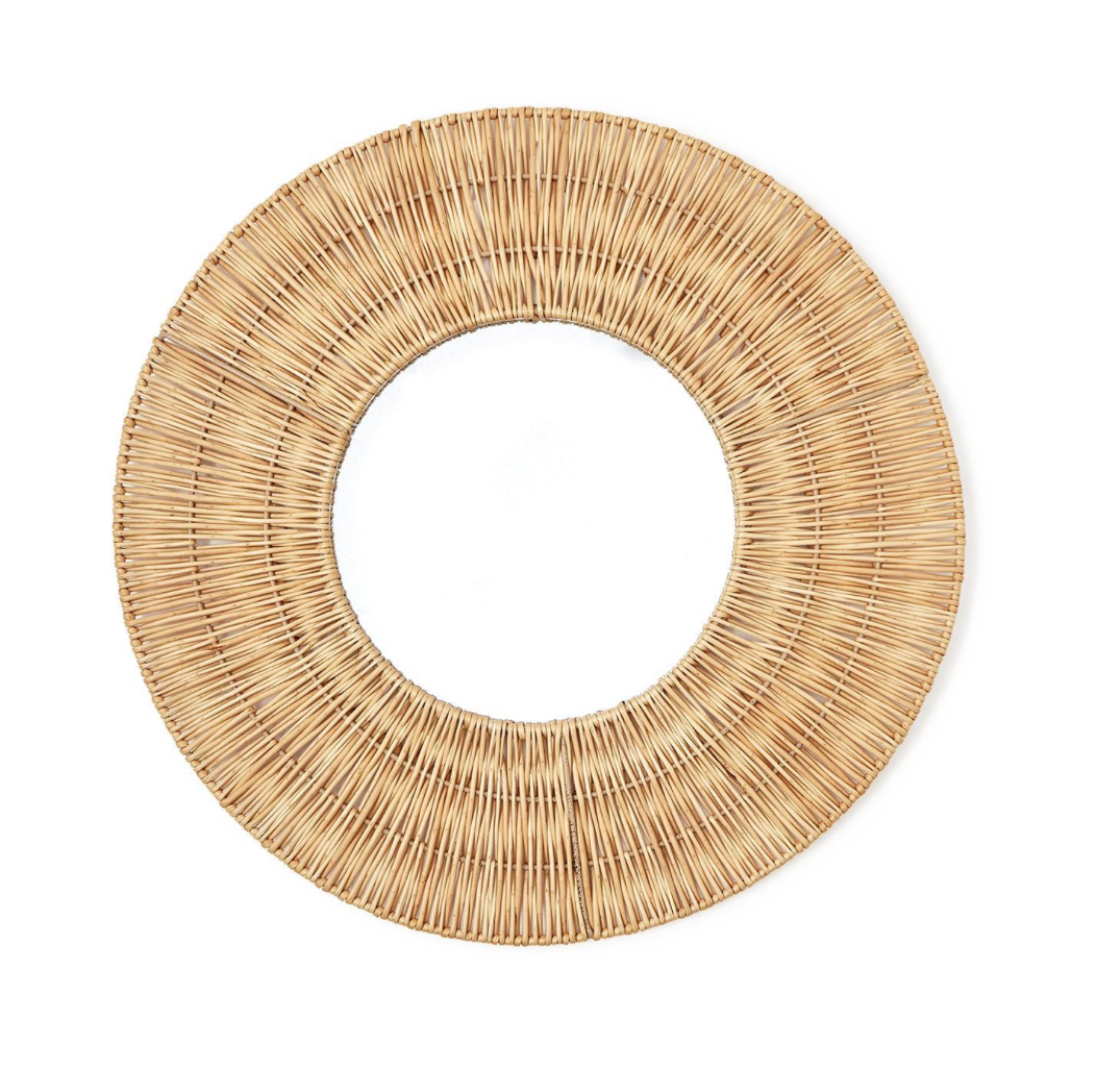 Circular Wicker Mirror
