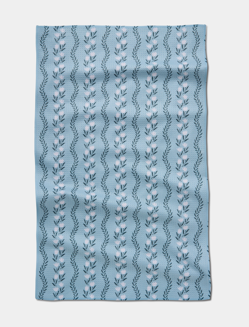 Vintage Floral Stripe Tea Towel