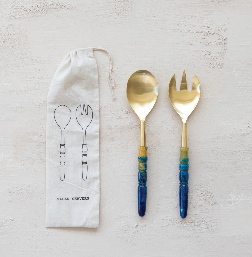 Blue Ombre Salad Servers