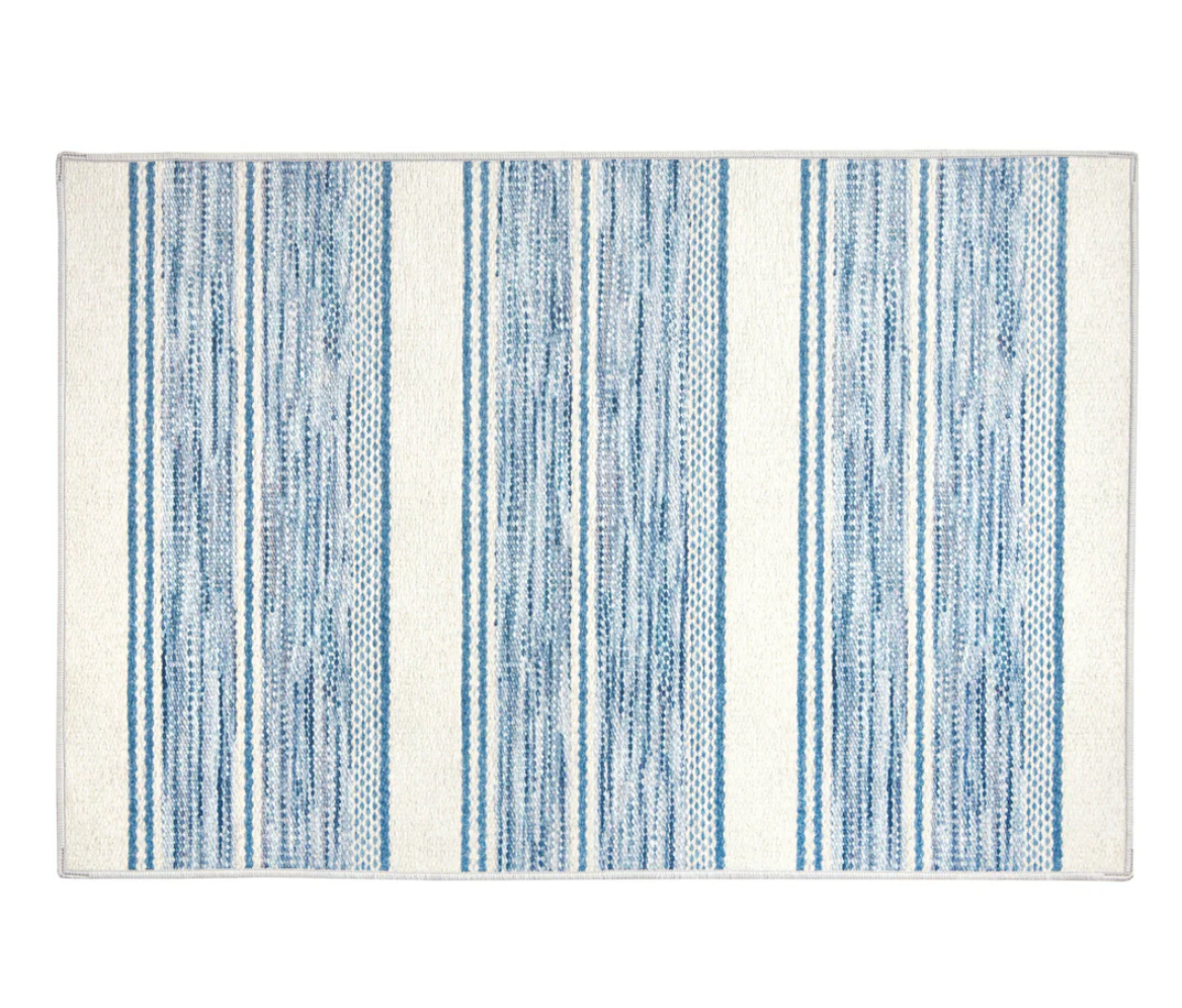 Ellington Stripe Blue Washable 2x3