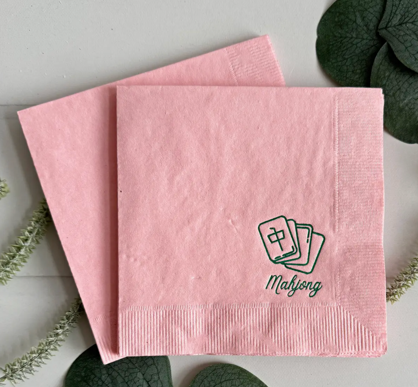 Pink Mahjong Cocktail Napkins