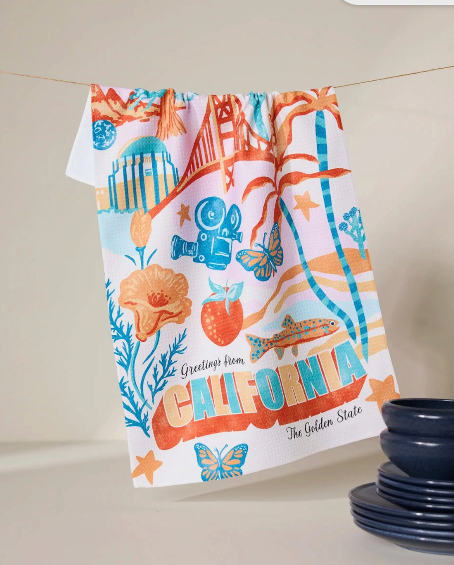 Greetings CA Tea Towel