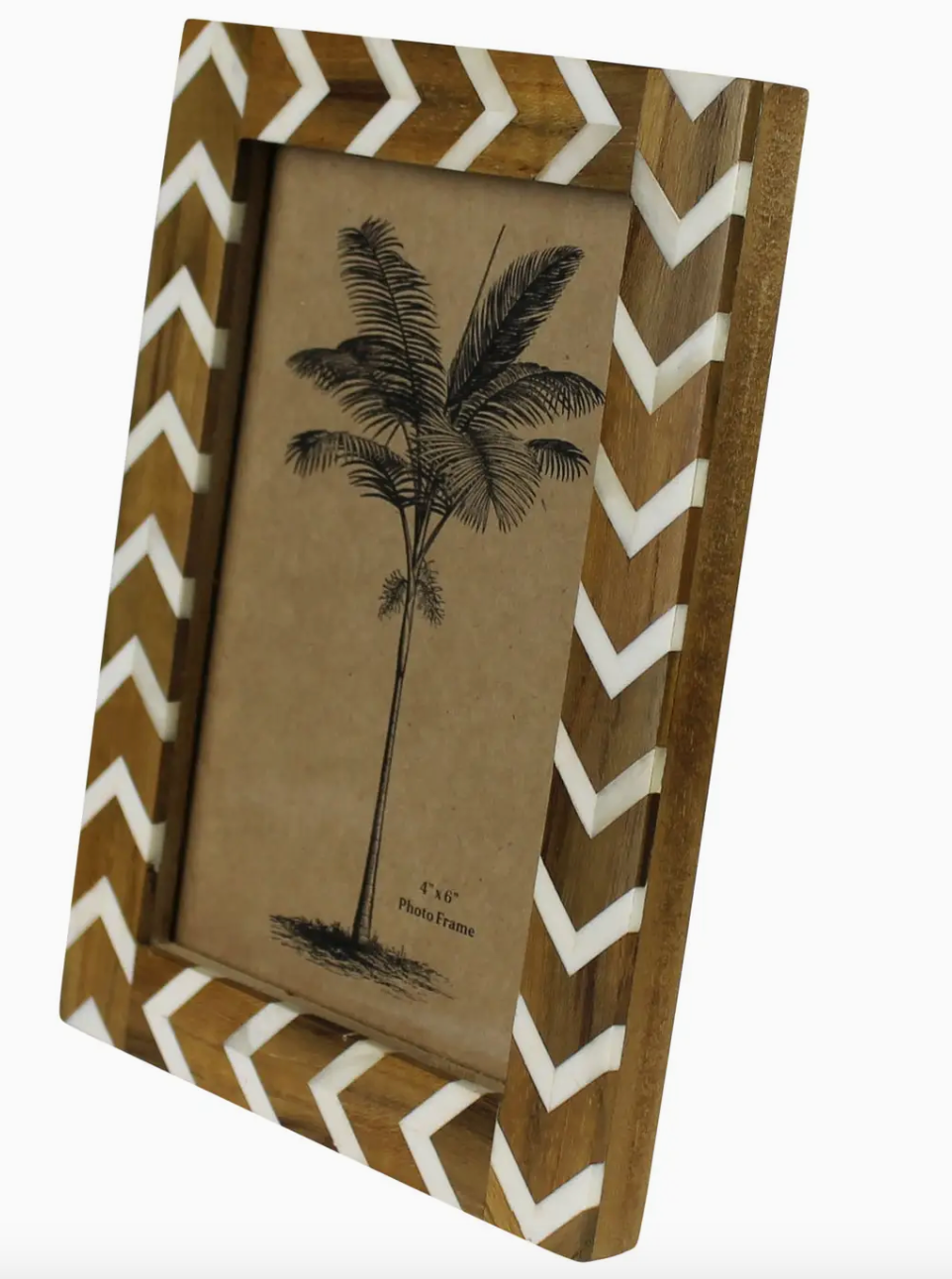 Teak & Bone Chevron Frame