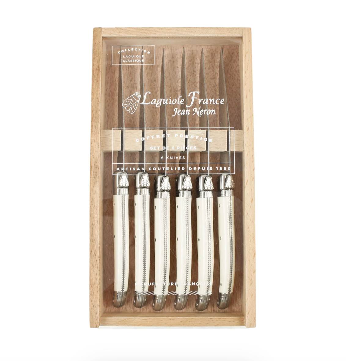 Laguiole 6 Piece Ivory Platine Knife Set