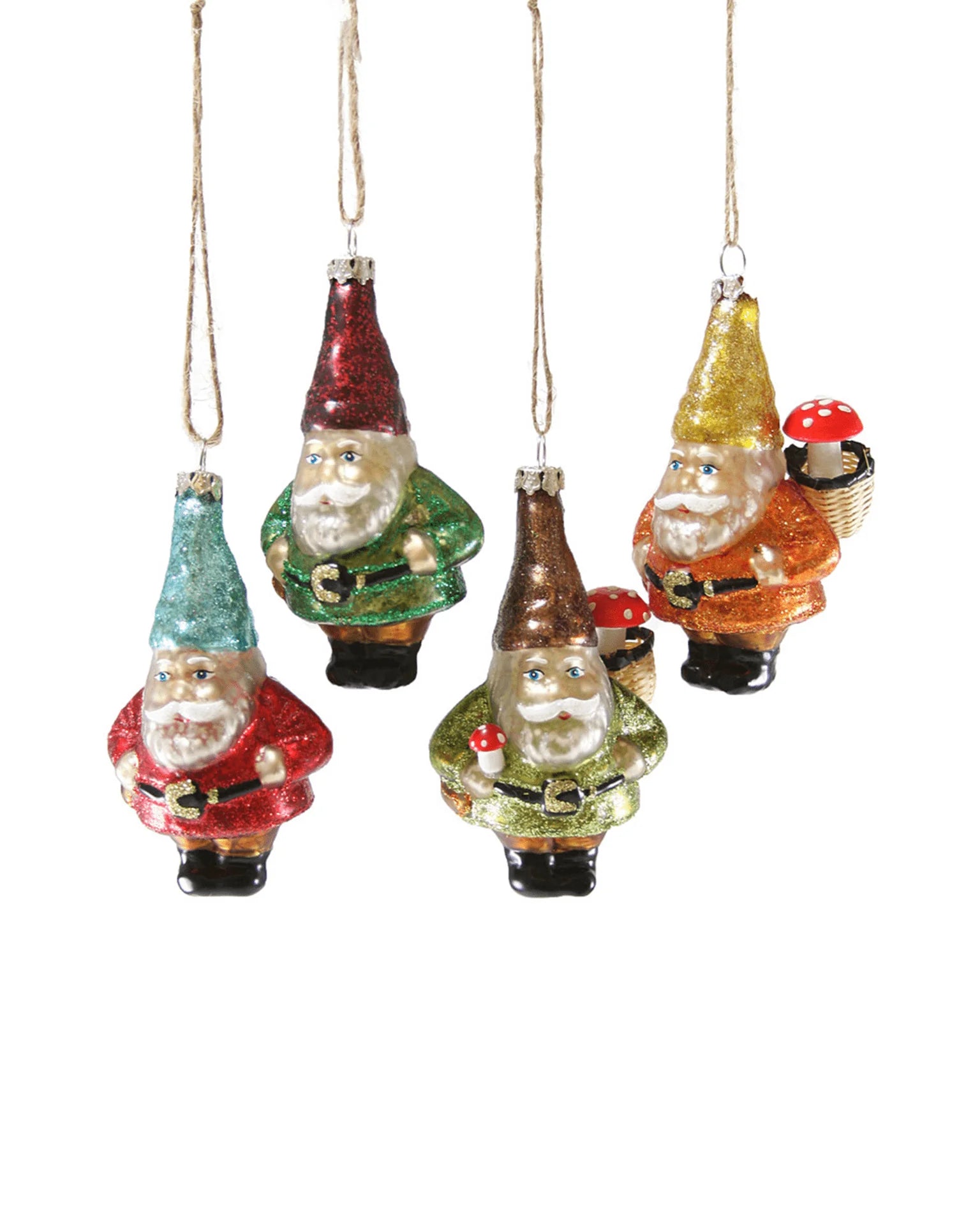 Glass Gnome Ornaments