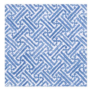 Blue Fretwork Cocktail Napkin