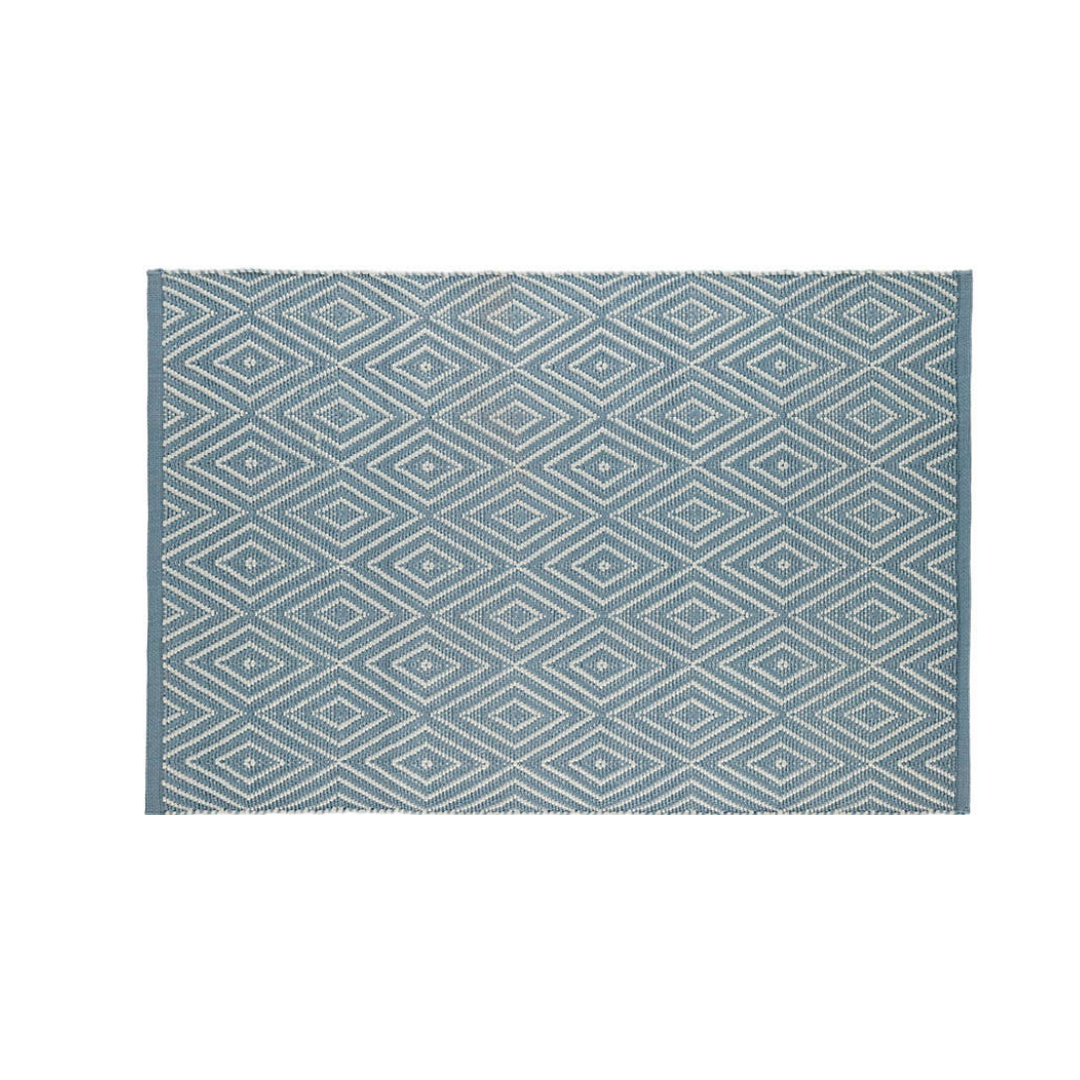 Diamond Slate and Light Blue Outdoor Rug