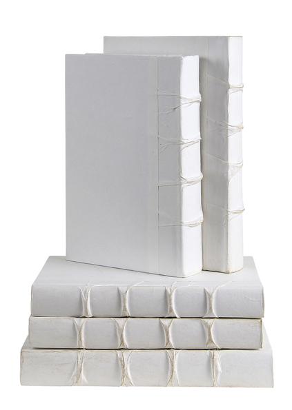 Antiqued White Parchment Decorative Books