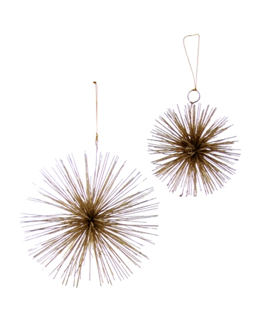 Glittered Spike Ornaments