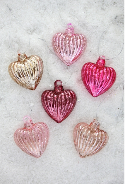 Striped Glass Hearts