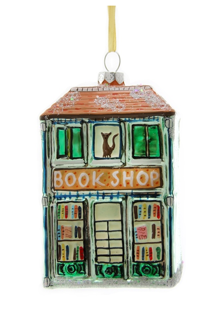 Book Shop Glass Ornament