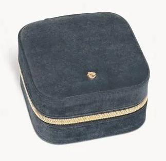 Grey Velvet Jewelry Travel Case