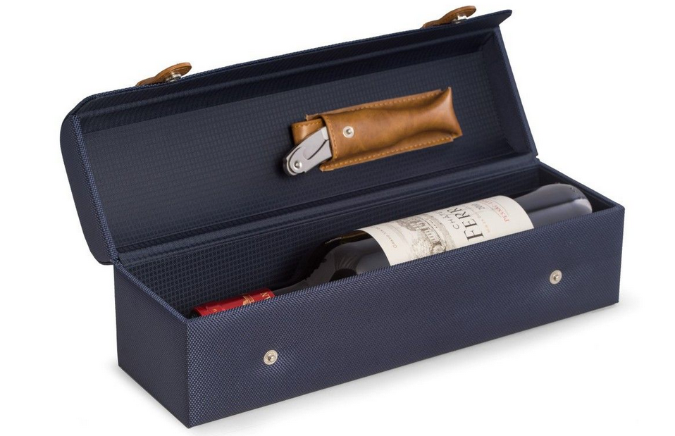 Navy Nylon and Leather Wine Kit