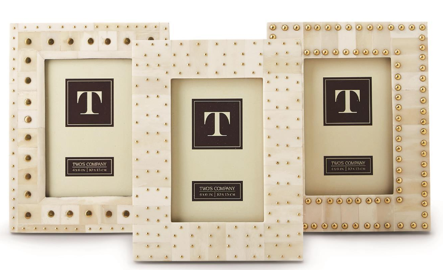 Brass Studded Bone Frames