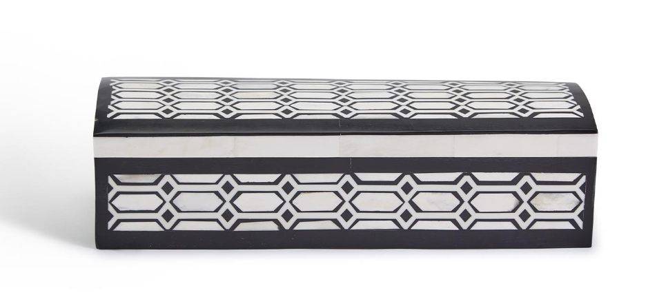 Black and White Inlay Bone Box