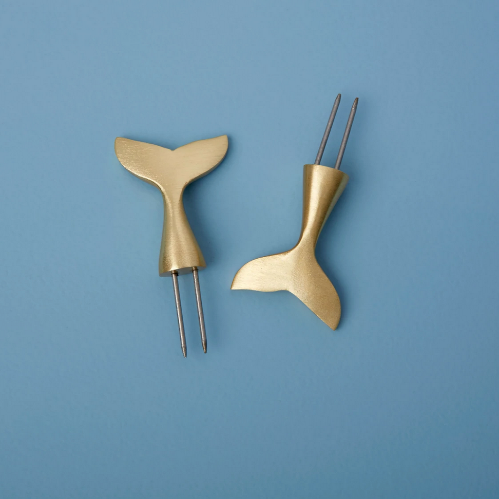 Gold Corn Holders, Whale&