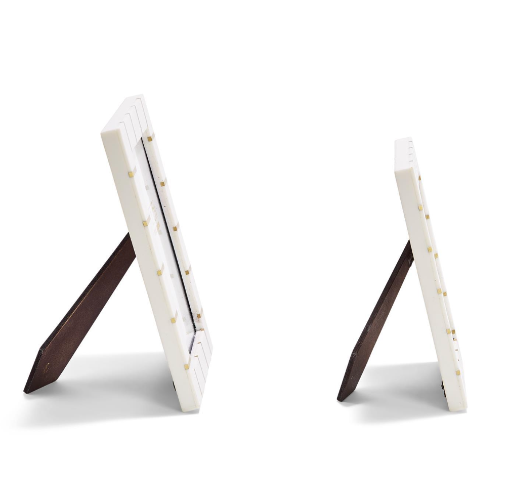 Ivory with Brass Line Frames