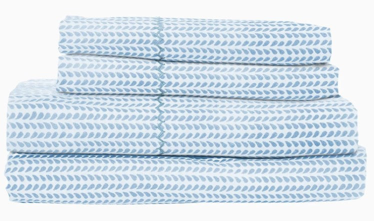 Cinde Light Indigo Queen Sheet set