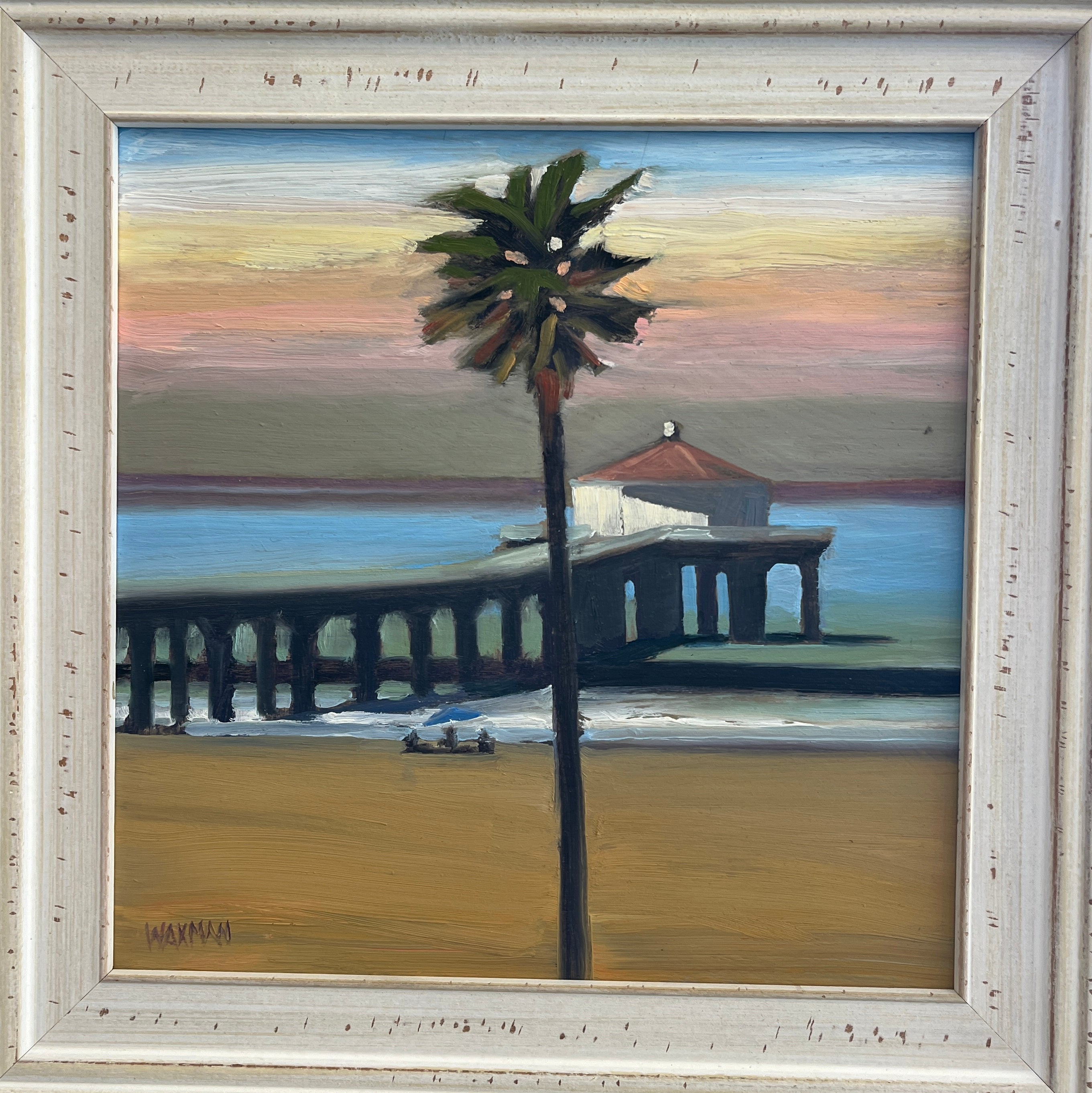 Manhattan Beach Pier at Sunset Original Oil