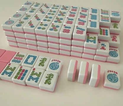 Pink Rose Mahjong Tile Set