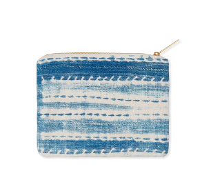 Washed Indigo Zipped Pouch