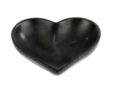 Soapstone Heart Bowl in Black