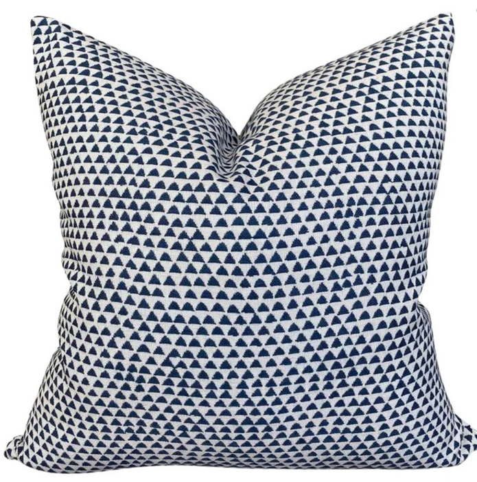 Huts Navy Outdoor Pillow