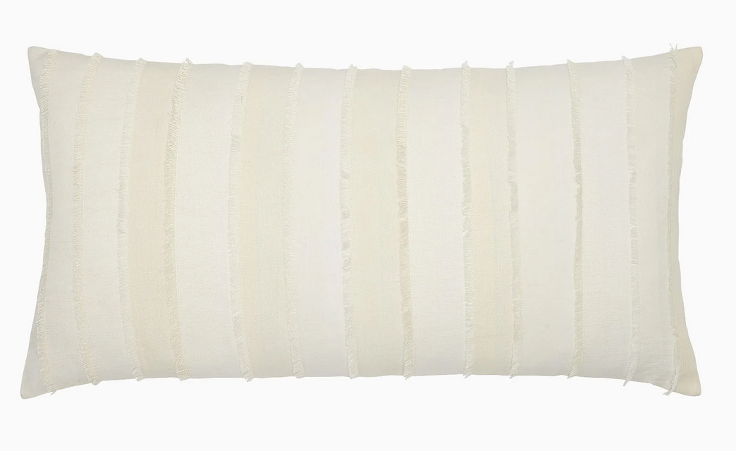 Fringed White Bolster