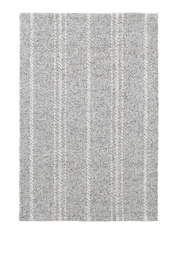 Melange Grey &amp; Ivory Striped Outdoor Rug