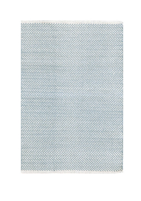 Herringbone Swedish Blue Cotton Rug
