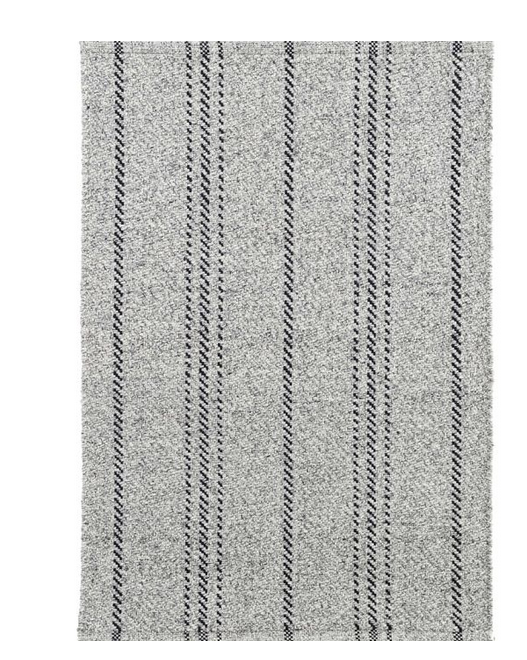 Melange Grey &amp; Black Striped Outdoor Rug