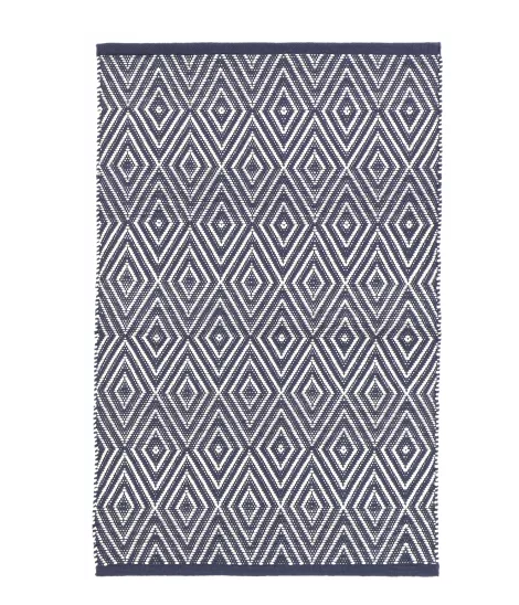 Diamond Navy and White Indoor/Outdoor Rug