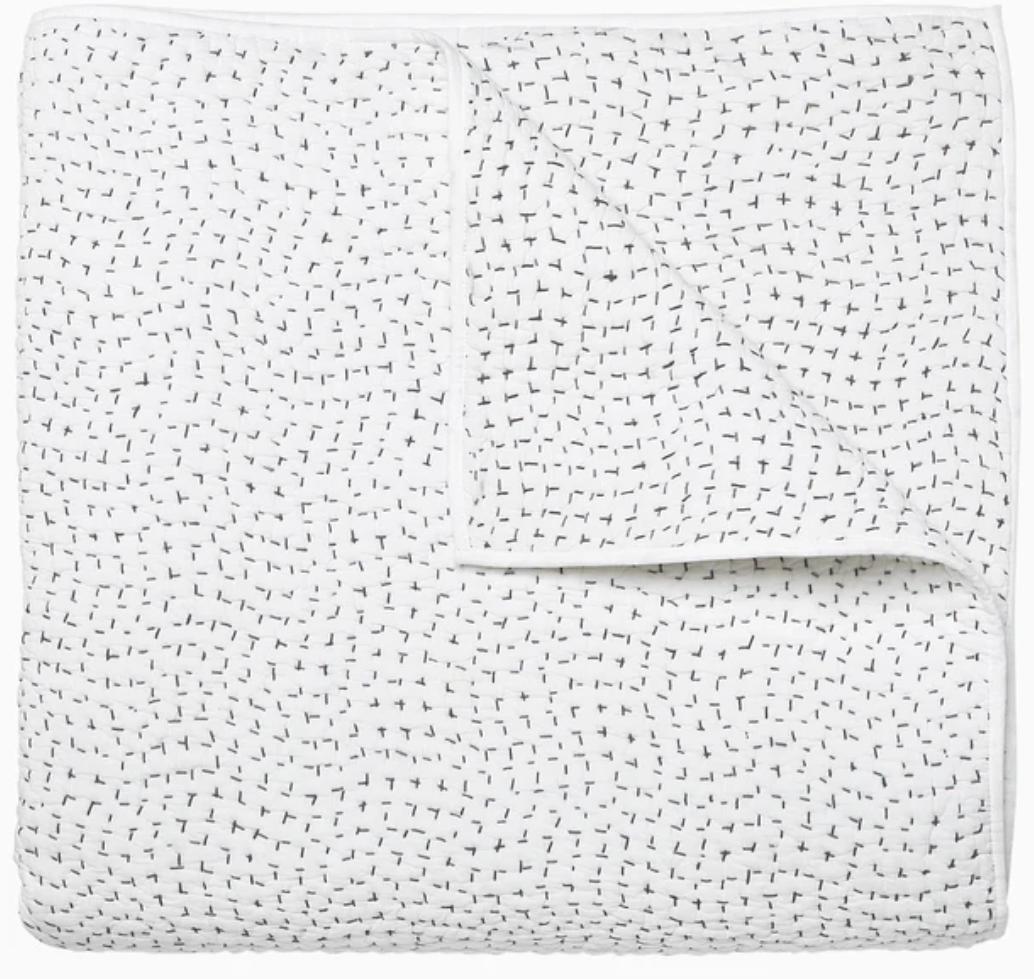 Hand Stitched Gray Coverlet