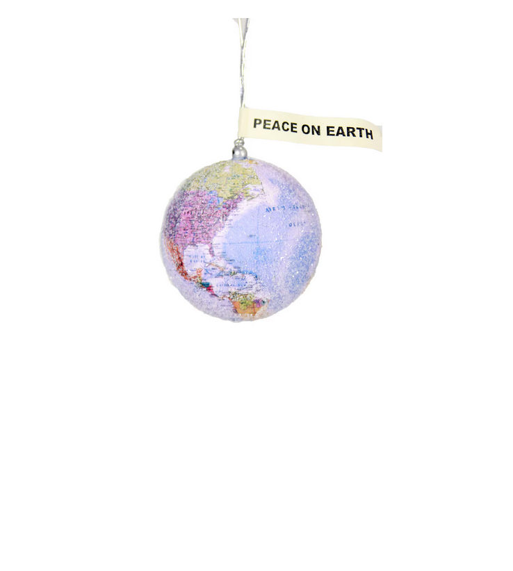 Glittered Peace Globe Ornament