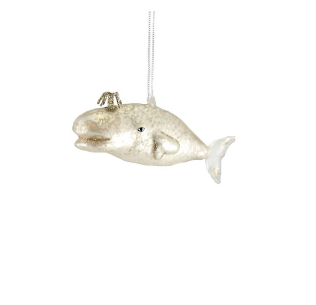 Pearl Victorian Whale Ornament
